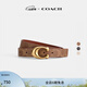 蔻馳（COACH）新款女士SCULPTED C針扣雙面腰帶，25MM B4/棕黃色 焦糖色 M
