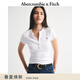 Abercrombie & Fitch經(jīng)典小麋鹿圖案美式復古亨利領(lǐng)打底短袖T恤26春女裝139-6161 白色 XS (160/84A)