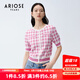 艾諾絲雅詩(shī)商場(chǎng)同款夏季新品設計感格紋提花毛通勤針織衫20438109 粉色 M