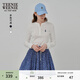 Teenie Weenie小熊女裝長(cháng)袖T恤秋季半開(kāi)襟溫柔時(shí)尚打底衫 象牙白 S