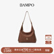半坡飾族（bampo）金元包大包 頭層牛皮HOBO包2025新款軟皮斜挎腋下單肩包38禮物 栗子棕
