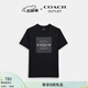 蔻馳（COACH）奧萊男士男裝經(jīng)典標志SQUARE T恤春夏款短袖 黑色 M