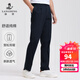 浪登休閑褲男純棉雙褶寬松微彈直筒夏季中青年商務(wù)休閑透氣男褲 深藍色 36 (2.77尺)