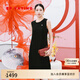 EP雅瑩無(wú)袖連衣裙 復古優(yōu)雅宴會(huì )壓褶背心裙小黑裙 商場(chǎng)同款4102A 黑色 M