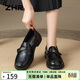 ZHR則則樂(lè )福鞋女經(jīng)典軟底皮鞋女2026春季新款一腳蹬英倫單鞋女QE59黑色37