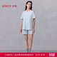 愛(ài)慕睡衣女夏季棉質(zhì)清爽透氣短袖短褲家居服套裝AM46B401 M