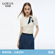 歌莉婭上衣女流行穿搭獨特天絲針織短袖T恤1E6R5H540 05W米白 M