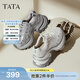 他她（TATA）厚底女鞋網(wǎng)面鞋子春秋新新款時(shí)尚休閑鞋百搭增高老爹鞋CZX02AM6 灰/銀 36