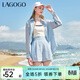 LAGOGO拉谷谷高腰百搭多色短褲女2024年夏季新款寬松薄款休閑褲子 淺藍色(N8) M