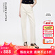 朗姿歐洲EiLEEN ELITEE秋新款簡(jiǎn)約純棉直筒顯瘦白色牛仔褲女 本白色 M