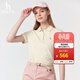 哈吉斯（HAZZYS）女裝 夏季女士簡(jiǎn)約撞色通勤休閑POLO衫女 米黃色OW S （155/80A 36）
