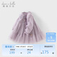 戴維貝拉兒童連衣裙春裝女童女寶寶裙子長(cháng)袖花邊網(wǎng)紗公主裙