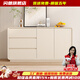 閃朗輕奢奶油風(fēng)餐邊柜現代簡(jiǎn)約碗柜家用廚房?jì)ξ锕窨蛷d置物酒柜備餐柜 【落地款】長(cháng)120寬40高75cm烤漆工藝 免費上門(mén)安裝