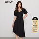 ONLY時(shí)尚短泡泡袖中長(cháng)款雪紡連衣裙女|123107076 H1Z黑色 S (160) 80A