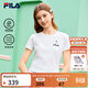 FILA 斐樂(lè )官方女裝針織短袖衫2026春新款時(shí)尚休閑小貓刺繡圓領(lǐng)涼感T恤 云菇白-WT M 165/84A/M