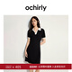 歐時(shí)力OCHIRLY polo領(lǐng)短袖針織連衣裙裙子A字撞色透氣夏季 高級感 黑色 S