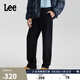 Lee品寬松直筒經(jīng)典斜紋布抓絨男休閑褲 黑色 31