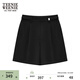 Teenie Weenie小熊女裝夏季短褲學(xué)院風(fēng)休閑薄款痞雅褲闊腿褲女士 黑色 M (165)