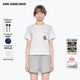 ANN ANDELMAN官方直營(yíng) 純色修身套頭短款小狗繡花短T恤圓領(lǐng)上衣女 白色 M