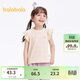 巴拉巴拉童裝寶寶t恤女童短袖兒童上衣2025夏條紋t甜美小飛袖208225117022