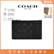 蔻馳（COACH）輕奢男士中長(cháng)款卡包外帶卡位證件包 CV764 黑灰 QBMI5