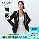 艾諾絲雅詩(shī)ARIOSEYEARS春秋小西裝小香風(fēng)黑白條紋撞色外套上衣20221345 藏青色 XL