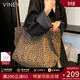 viney豹紋單肩包包女包大容量帆布包大包生日禮物送女友老婆 【豹紋咖】實(shí)用品牌高檔腋下包 時(shí)尚輕奢百搭通勤休閑托特包