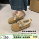 ZHR勃肯鞋女2025新款平底加絨樂(lè )福鞋子女保暖雪地棉靴女EH258B駝色37