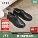 他她（TATA）男鞋舒適休閑皮鞋柔軟輕底羊皮革爸爸鞋2026春新OFZ01AM6 黑色（輕軟系帶） 41
