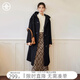 對白【AN大碼系列】學(xué)院風(fēng)牛角扣毛呢外套冬季微胖mm中長(cháng)款連帽呢大衣 靜謐黑 L 建議體重125-135
