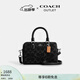 蔻馳（COACH）奧萊女士女包經(jīng)典老花ROWAN 迷你波士頓單肩斜挎包手提包 SV/黑色