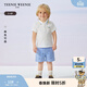 Teenie Weenie  Kids小熊童裝25年男寶寶撞色翻領(lǐng)短袖polo衫打底衫 米白色 100 cm