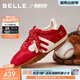 百麗（Belle）張凌赫同款彩虹豆透氣新款德訓鞋女商場(chǎng)運動(dòng)阿甘鞋D5R1DAM6預售 紅色【周雨彤同款】 37
