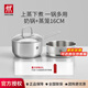 雙立人（ZWILLING）不銹鋼奶鍋小湯鍋輔食鍋電磁爐小蒸鍋平底泡面鍋廚房好物 【奶鍋+蒸籠】 16cm