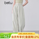 百圖（betu）女裝2026年春夏新款休閑褲闊腿褲遮肉顯瘦九分花苞褲褲子2603T67