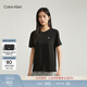 Calvin KleinJeans夏季女士休閑通勤簡(jiǎn)約ck印花舒適純棉圓領(lǐng)打底短袖T恤上衣 BEH-黑色 S （推薦85-100斤）