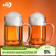 青蘋(píng)果啤酒杯精釀啤酒杯380ml兩只 酒吧KTV家用加厚玻璃扎啤杯 