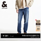 杰克·瓊斯（JACK&JONES）26年男裝牛仔褲長(cháng)褲子春季水洗貓須皮標logo直筒休閑226132169 E39中牛仔藍 常規 30 170 W30/L30