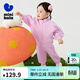 迷你巴拉男女童長(cháng)袖套裝寶寶萌趣上衣長(cháng)褲兩件套春季新款 橡皮粉61207 100