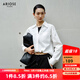 艾諾絲雅詩(shī)ARIOSEYEARS春秋季新款休閑純棉氣質(zhì)白色假兩件襯衫女30815122 黑白色 M