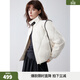 ELLE90白鴨絨撞色設計感短款羽絨服女2025冬季新款新年通勤休閑外套 白色 M