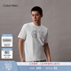 Calvin KleinJeans夏季男士休閑通勤經(jīng)典ck字母印花純棉圓領(lǐng)內搭短袖T恤上衣