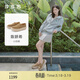 莎莎蘇【陳妍希同款】2026春新款小奶糕厚底增高輕盈一腳蹬老錢(qián)風(fēng)樂(lè )福鞋 沙金棕 34