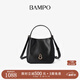 半坡飾族（bampo）圓滿(mǎn)水桶包 頭層牛皮斜挎包2025夏新款白色單肩小拎包女新年禮物 墨碳黑930