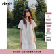 DZZIT地素連衣裙夏季娃娃領(lǐng)花邊白色短袖裙子女3J2O4391B 白色 XS