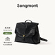 Songmont【仁科同款】山下有松植鞣羊皮山行簡(jiǎn)行雙肩包輕便通勤包生日禮物 煙墨黑