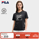 斐樂(lè ) 斐樂(lè )官方女裝針織短袖衫2025夏新款時(shí)尚休閑舒適圓領(lǐng)T恤 正黑色-BK M 165/84A/M