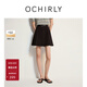 歐時(shí)力OCHIRLY 蕾絲花邊百褶褲裙a字短裙半身裙裙子夏季高級感 黑色 M