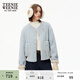 Teenie Weenie【兩面穿】小熊女裝秋簡(jiǎn)約休閑時(shí)髦仿羊羔絨刺繡外套 淺藍色 M (165)