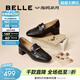 百麗（Belle）質(zhì)感樂(lè )福鞋女商場(chǎng)同款牛皮氣質(zhì)通勤樂(lè )福鞋D9U1DCA5預售 黑色 37 (235mm)